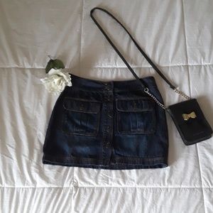Denim mini skirt